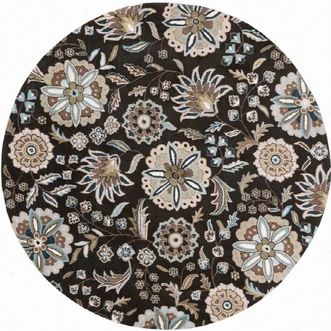 Surya Athena 8' X '8 Round Hand Tufted Wool   Rug In Mourning