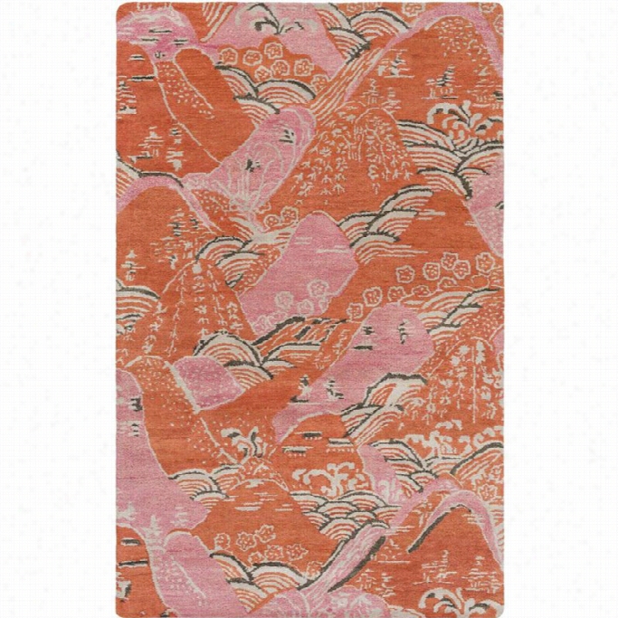 Surya Banshee 5' X 8' Hand Tufted Wool Rug In Pink