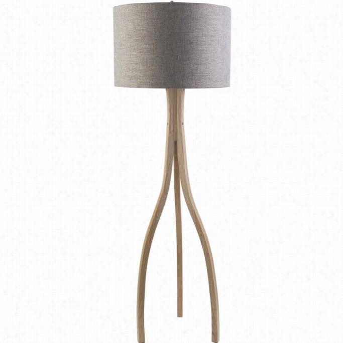 Surya Duxbury Wood Floor Lamp N Gray