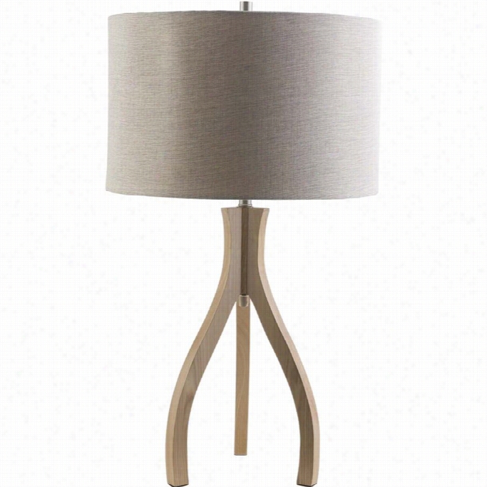 Surya Duxbury Wood Table Lamp In Beige