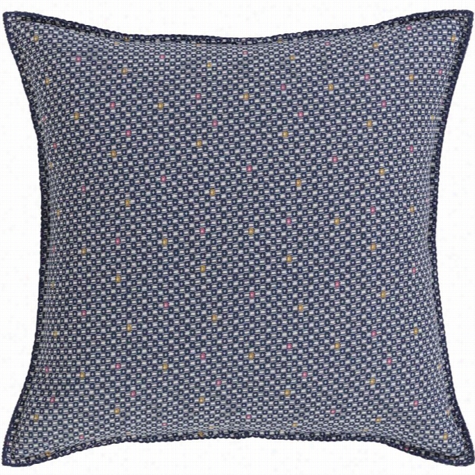 Surya Japiko Woven Cotton Euro Sham In Navy