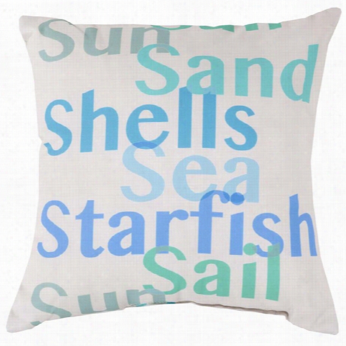 Surya Rain Poly Fill 20 Square Pillow In Cobalt And Mint