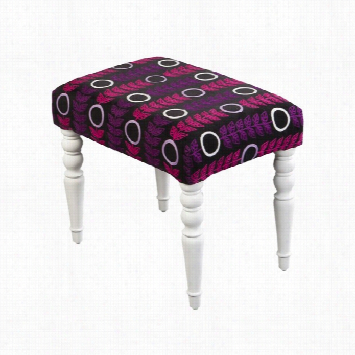 Surya Vel Vet Ottoman In Purple And Minnow