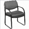 Boss Office Products Fabric Sled Base Guest Chair with Arms in Gray