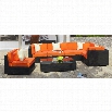 Modway Lambid 7 Piece Outdoor Sofa Set in Expresso and Orange