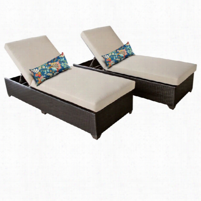 Tkc Lassic Wicker Patio Lounges In Beige  (set Of 2)