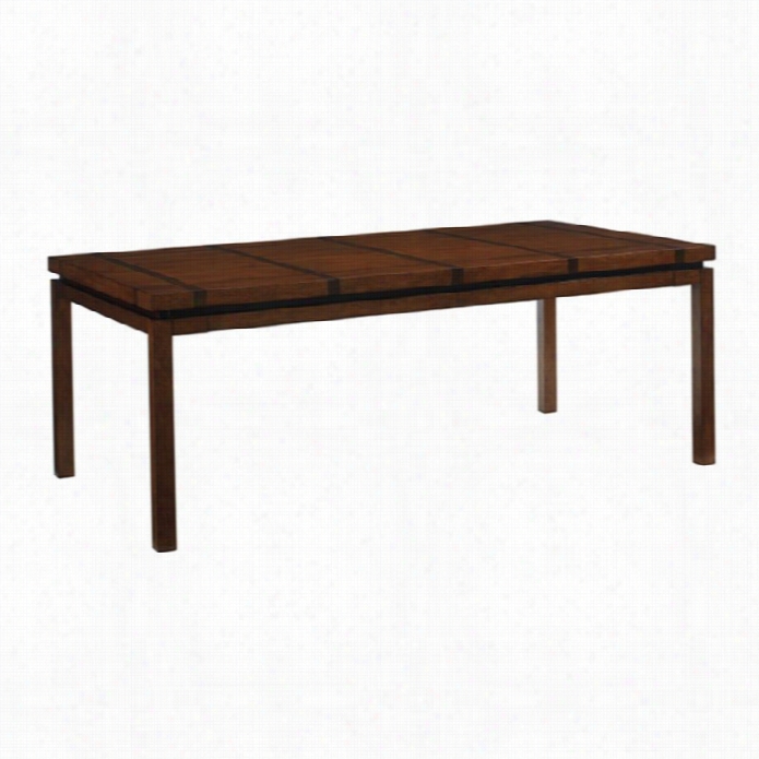 Tom My Bahama Island Fusion Marquesa Wood Dining Table In Hickory