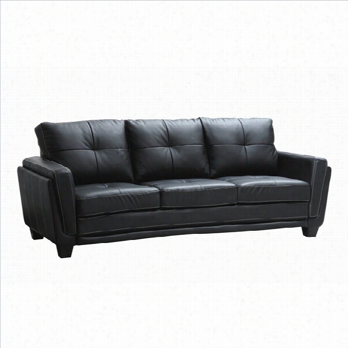 Trent Home Dwyer Sofa In Black Vinyl