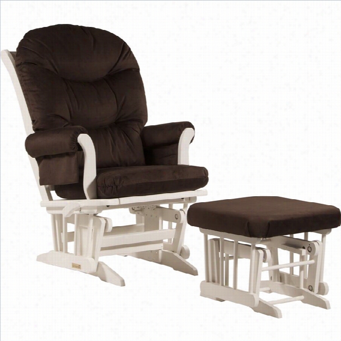 Ultramotion By Dutailier Sleigh Gliderreclinermultiposition And Nursing Ottoman Set In Chocoolate