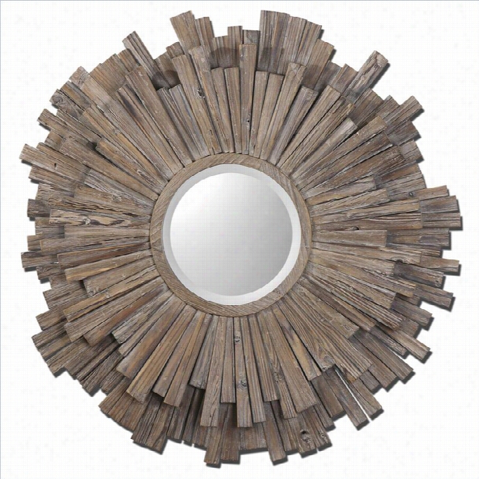 Extreme Vermundo Mirror In Light Walnut Stained Wood