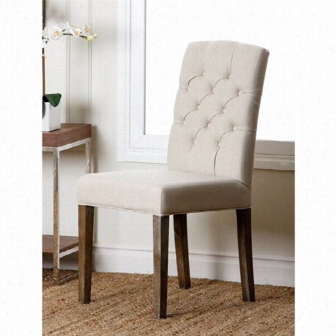 Abbyson Living Princeton Fabric Dinning Chair In Beige