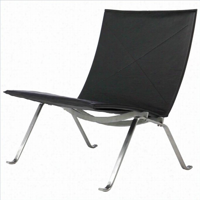 Aeon Furniture  Fairfax Recline Chair In  Black And Stainless Steel