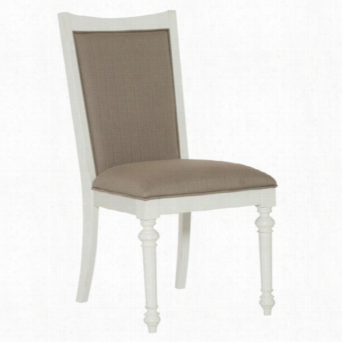 American Drew Lynn Hvaen Upholstered Side Chair In White
