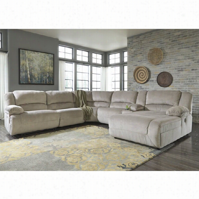 Ashley Toletta 6 Piece Sectional With Console In Granite