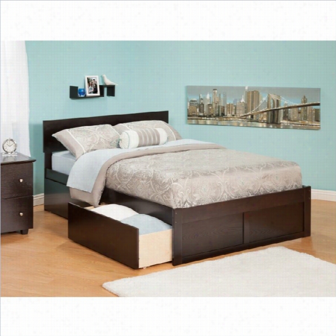 Atlanitc Furniture Orlando Bed With Draewrs In Espresso-twin Size