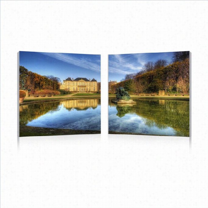 Baxton Stdio French Chateaux Mounted Print Diptych In Multicolor