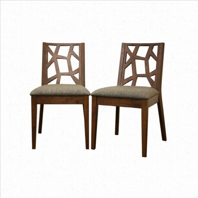 Baxton Studio Jenifer Dining Chair In Brown (set Of 2)