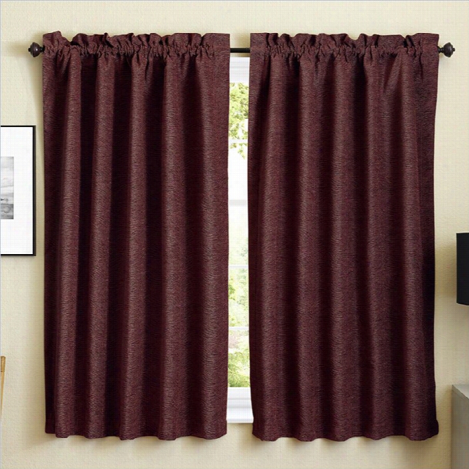 Blazing Needles 63 Inch Jacquard Chenille Curtain Panels In Bordeaux (set O F2)