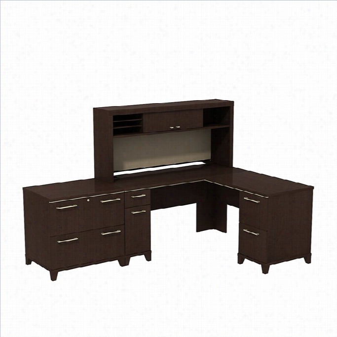 Bush Bbf Enterprise 60 L-shaped Office Sst In Mocha Cherry