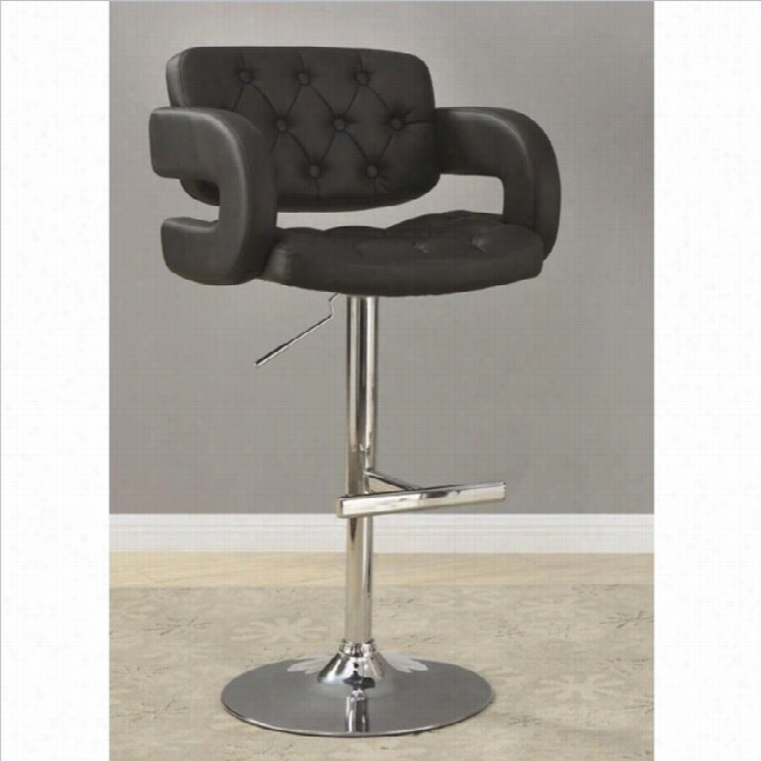 Coaster 29 Adjustable Bar  Stool In  Black