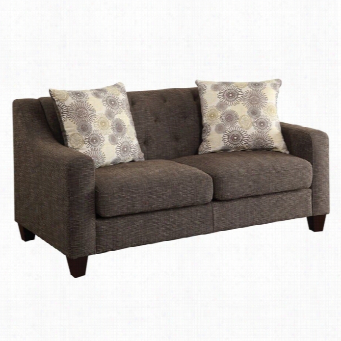 Coaster Avondale Fabric Loveseat In Charcoal