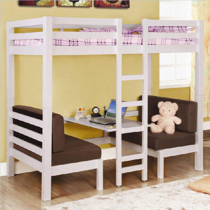 Coaster Twin Over Twin Convertible Loft Bunk Bed In White Finish