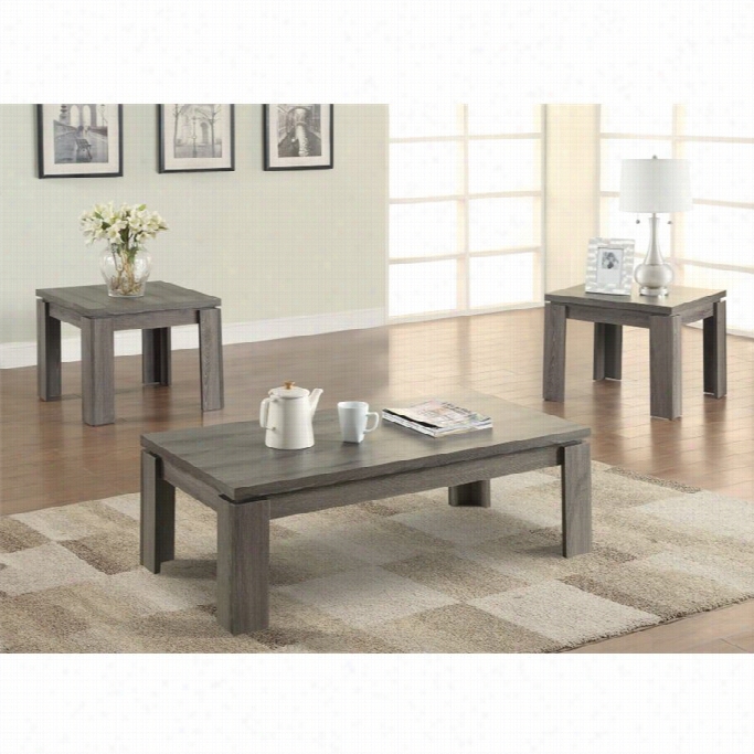 Coastr Weathered 3 Piece Table Set In Dark Grey