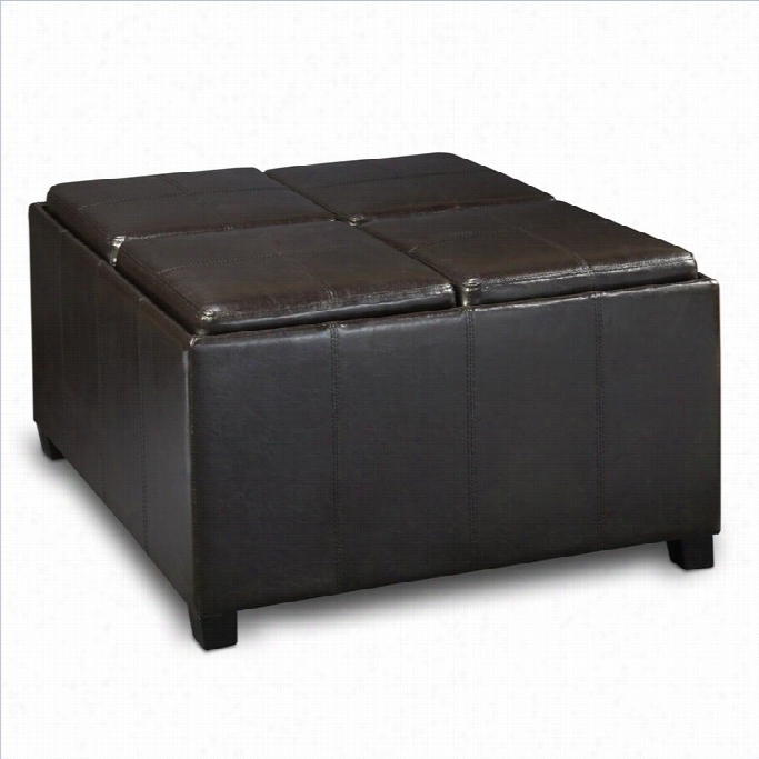 Convenience Concept Stimes Squaretray Coc Ktail  Storage Ottoman In Espresso