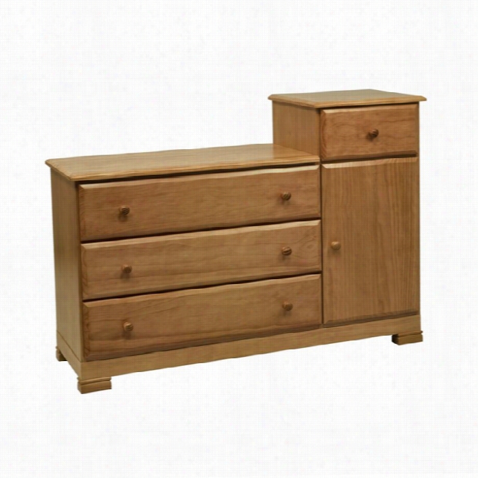 Davinci Kalani Wood 4 Drawer Cmobo Chest With Shelf In Chesstnut