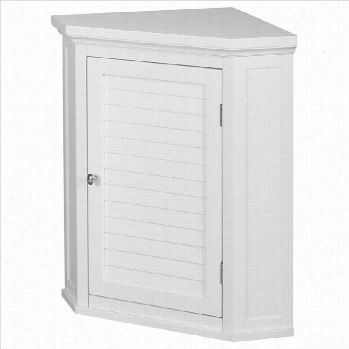 Elegant Home Fashioons Slon E-door Corner Wall Cabinet In White