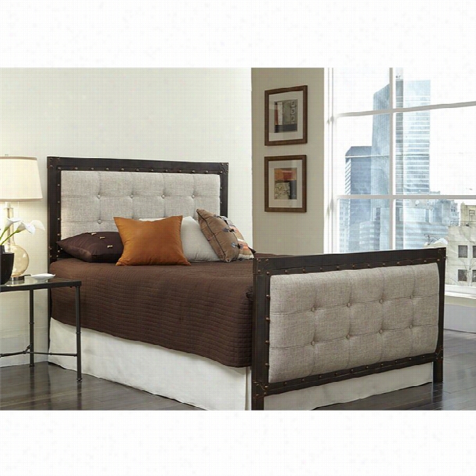 Fashion Bed Gotham Bed In Latte And Brushed Copper-queen