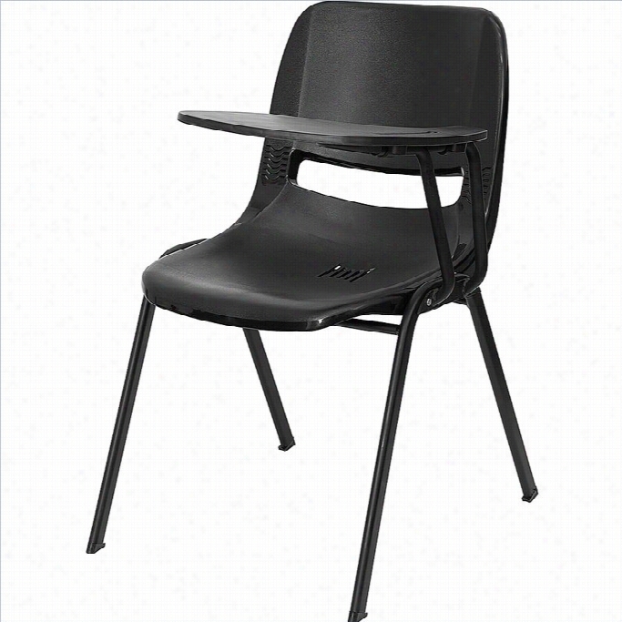 Flash Furniture Ergonomic Shell Stacking Foldingchair In Black