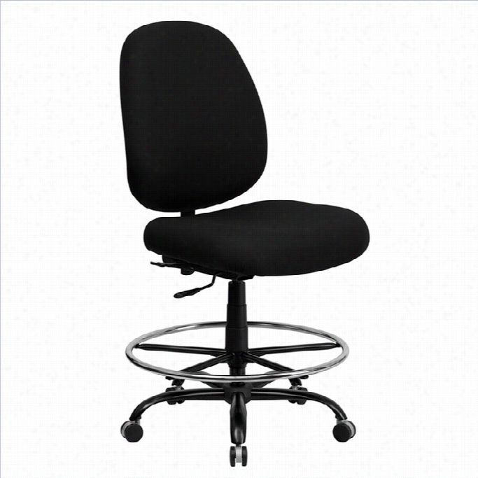 Flash Frniture Hercules Drafting Chair With Xetra Wide Seat In Black