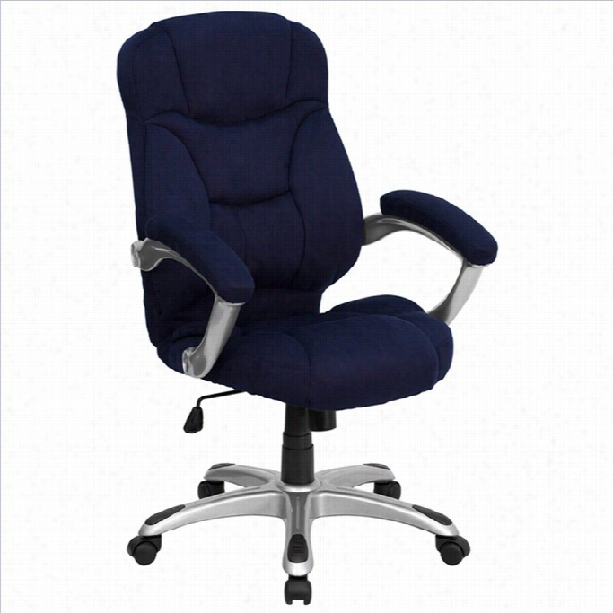 Flash Furniture Great Back Microfiber Uphols Tered Office Chwir In Navy