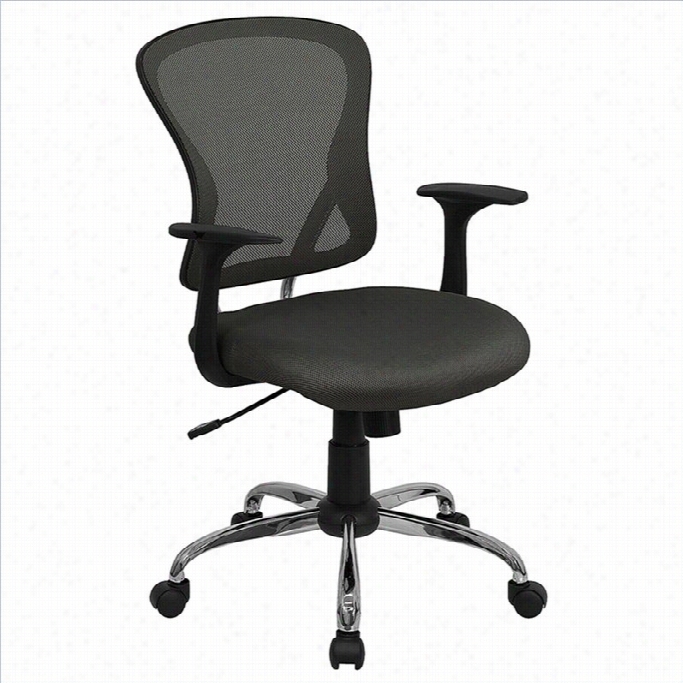 Flash Furniture Mid Back Mesh Office Chair In Dark Gray