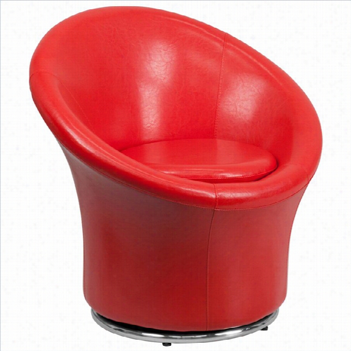 Flash Furn Iture Swivel Reception Chair In Red