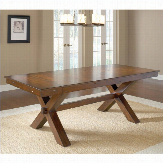 Hilsds Le Park Avenue Trestle Dining Table In Dark Cherry