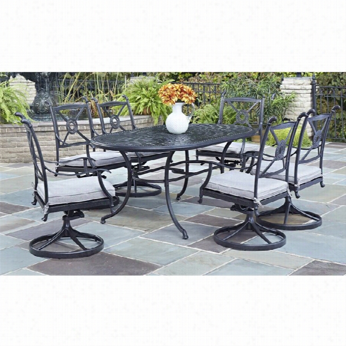 Homme Styles Athens 7 Piece Dining Set In Charcoal