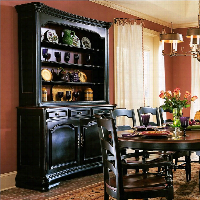 Hooker Furniture Indigo Creek Buffet In Rub-through Black