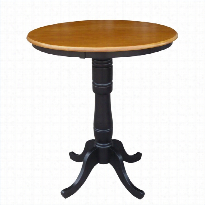 International Concepts 30 Round Pub Table In Black / Cherry