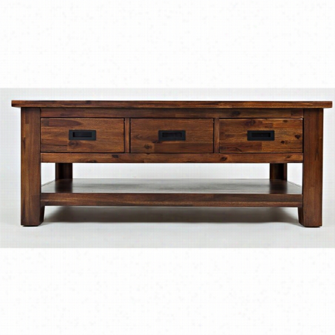 Jofran Coolidge Corner Coffee Table With Storage In Unencumbered Brown