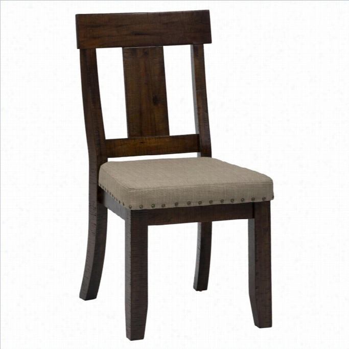 Jofran Upholstere Dsplat Back  Dining Chair In Urban Lodge Brown (set Of )2