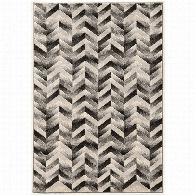 Linon Roma 8' X 10' Patcchwork Chevron Rug In Grey