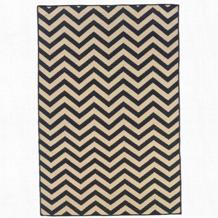 Linon Saloniki 5' X 8' Chevron Wool Rug In Grey