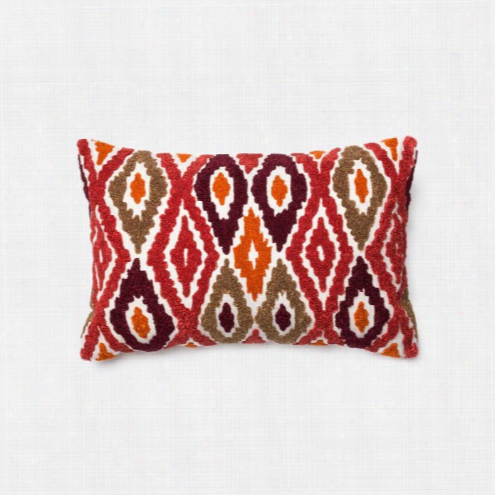 Loloi 1'1 X 1'9 Cotton Down Pillow In Red And Orange