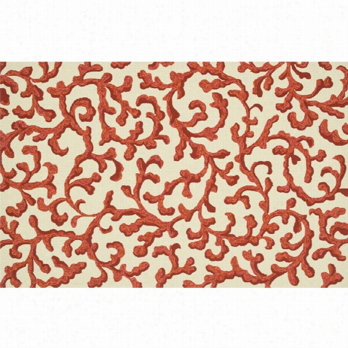 Loloi Venice Beach 9'3 X 13' Hand Hooked Rug In Ivory And Coral