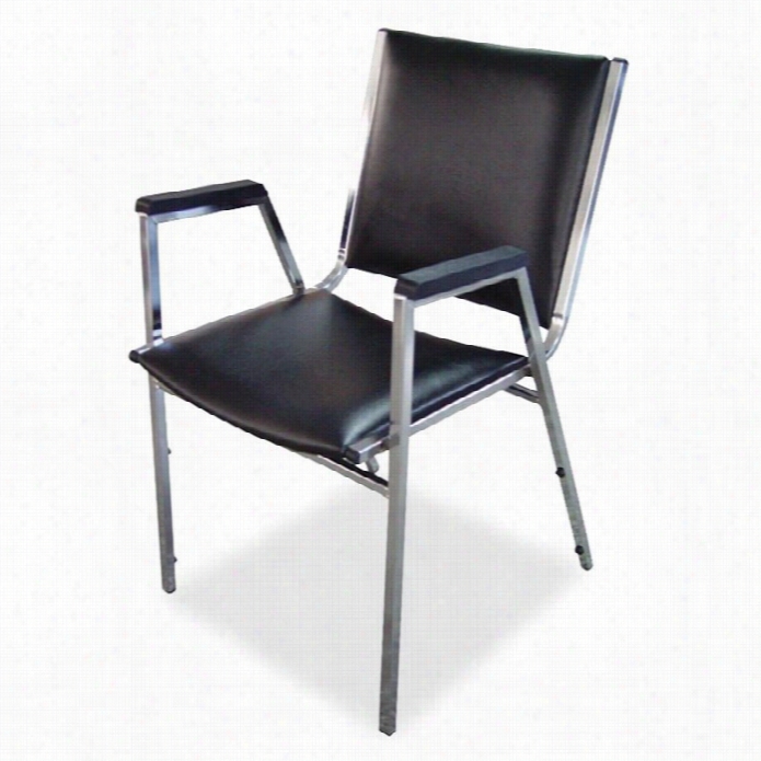 Lorell Plastic Arm Stacking Chair