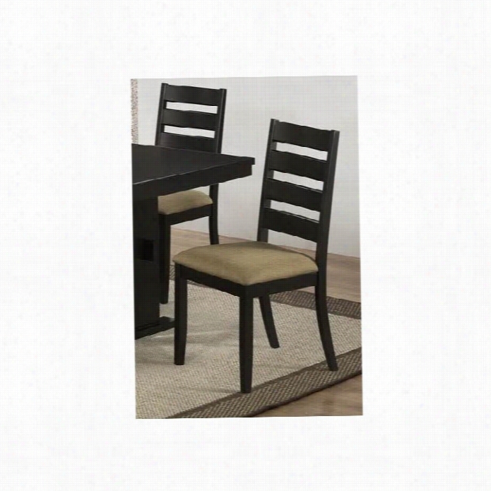 Monarch Dinning Chair With Cushion Seat In Cappuccino (set Of 2)