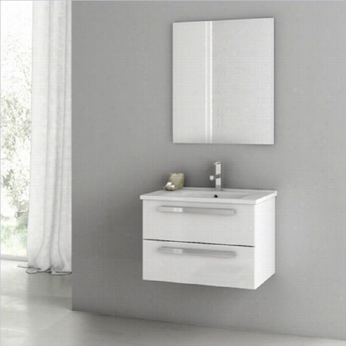 Nameek's Acf Dadila 24 Wall Mounted Bathroom Vanit Y Set In Glossy White