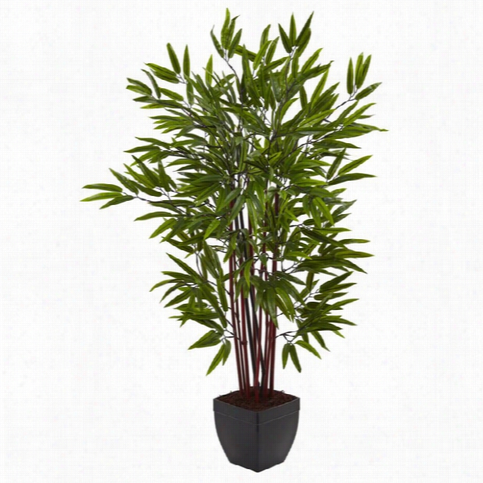 Nearly Natural 4' Bamboo Silk Tree With Planter